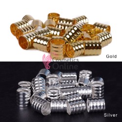 Inele din metal pentru codite afro RNG18CC Auriu si Argintiu, Set 10 bucati